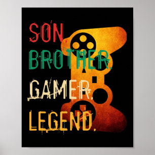 Funny Gamer Vintage Videospiele für Boys Son Broth Poster