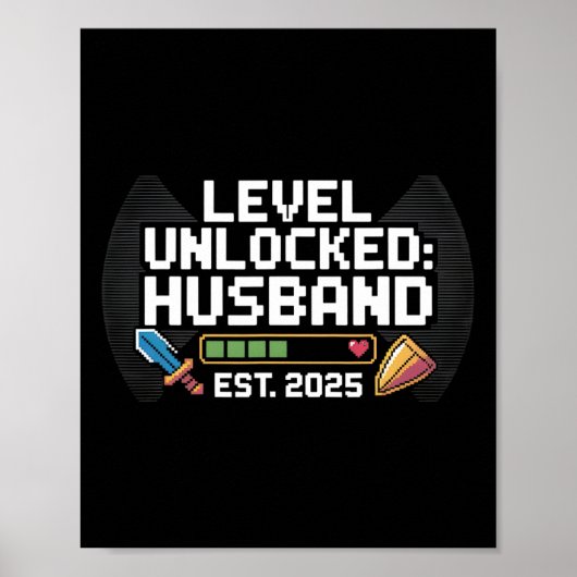 Funny Gamer Wedding Verlobung T-Shirt Poster (Vorne)