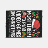Funny Gamer Xmas Likely Play Video Games On Christ Fleecedecke (Vorderseite (Horizontal))