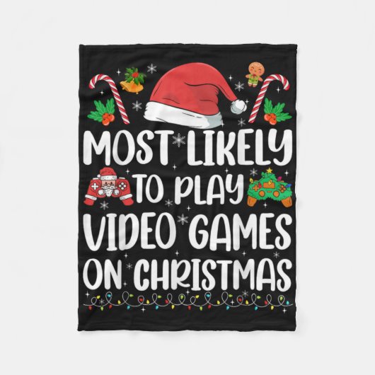 Funny Gamer Xmas Likely Play Video Games On Christ Fleecedecke (Vorderseite)
