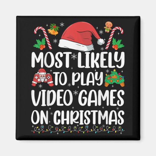 Funny Gamer Xmas Likely Play Video Games On Christ Magnet (Vorne)