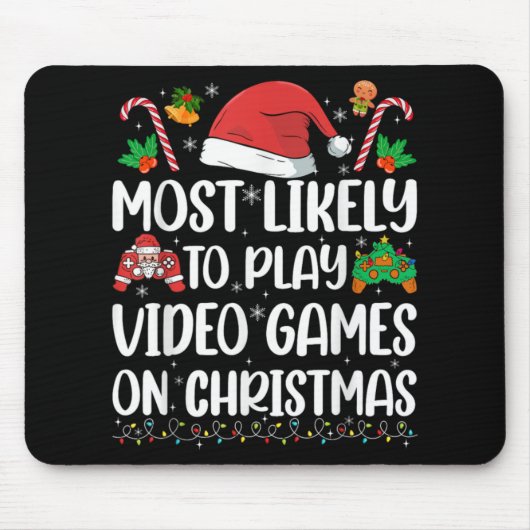 Funny Gamer Xmas Likely Play Video Games On Christ Mousepad (Vorne)