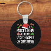 Funny Gamer Xmas Likely Play Video Games On Christ Schlüsselanhänger (Vorderseite)