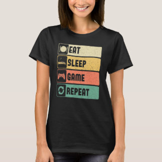 Funny Gamer Zitat Eat Sleep Game Wiederholung, Coo T-Shirt