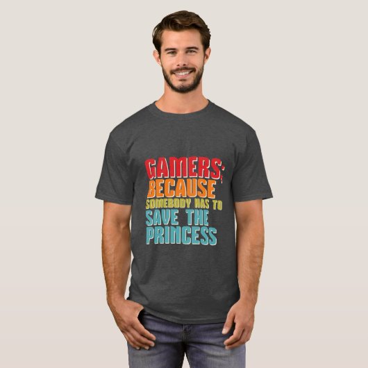 Funny Gamers T - Shirt Rettete die Prinzessin (Vorne ganz)