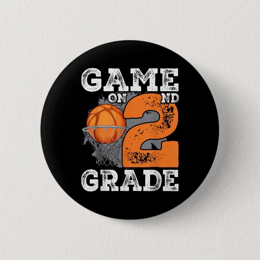 Funny Games on Second Grade Basketball First Day O Button (Vorderseite)