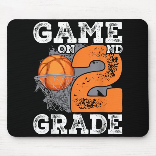 Funny Games on Second Grade Basketball First Day O Mousepad (Vorne)