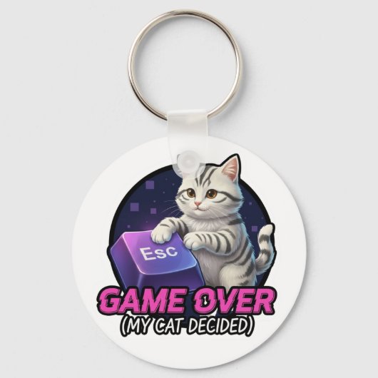 Funny Gaming Cat Gamer Gift - My Cat Decided Game Schlüsselanhänger (Vorderseite)