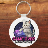 Funny Gaming Cat Gamer Gift - My Cat Decided Game Schlüsselanhänger (Rückseite)