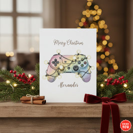 Funny Gaming Christmas Card Personalised Gift Feiertagskarte