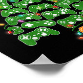 Funny Gaming Controller Weihnachtsbaum Lichter Xma Poster (Ecke)
