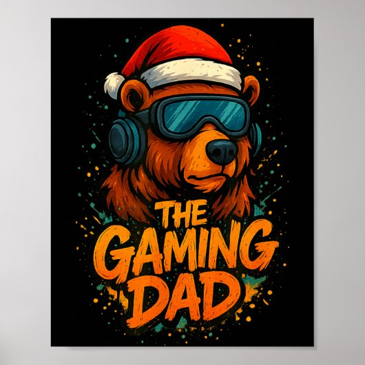 Funny Gaming Dad Christmas Outfit Gamer Gift Poster (Vorne)
