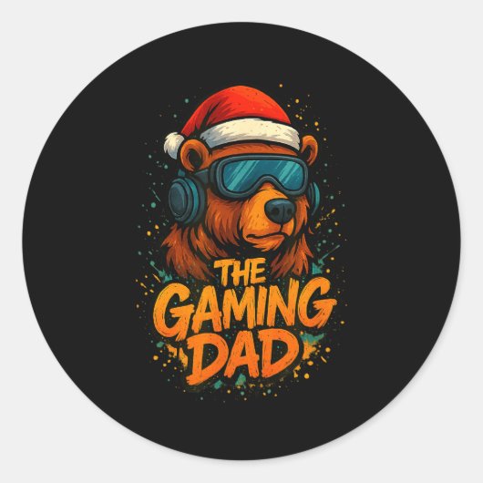 Funny Gaming Dad Christmas Outfit Gamer Gift Runder Aufkleber (Vorderseite)