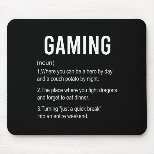 Funny Gaming Definition2 Mousepad (Vorne)