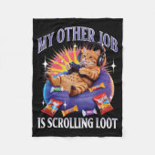 Funny Gaming Gamer Cat Fleecedecke (Vorderseite)