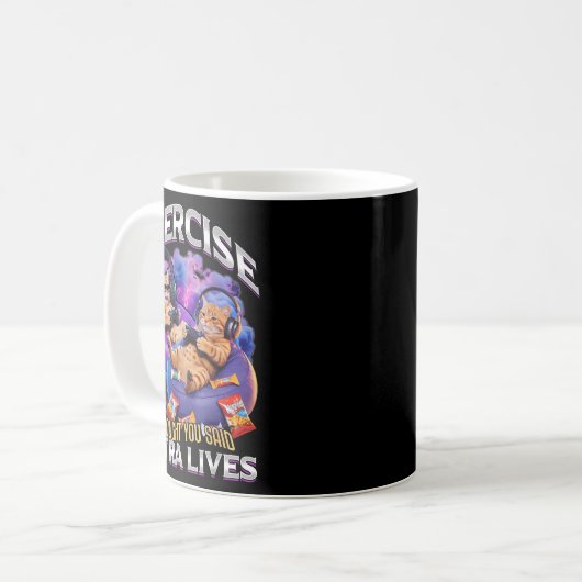 Funny Gaming Gamer Cat Kaffeetasse (Vorderseite Links)