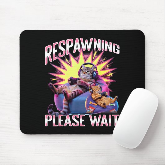 Funny Gaming Gamer Cat  Mousepad (Mit Mouse)
