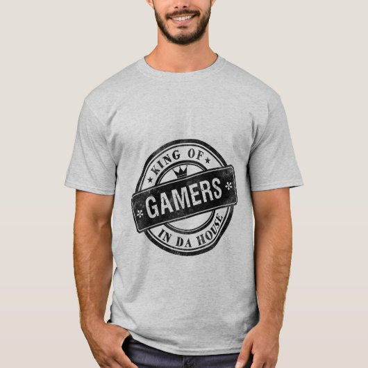 Funny Gaming Grunge T - Shirt King of Gamers (Vorderseite)