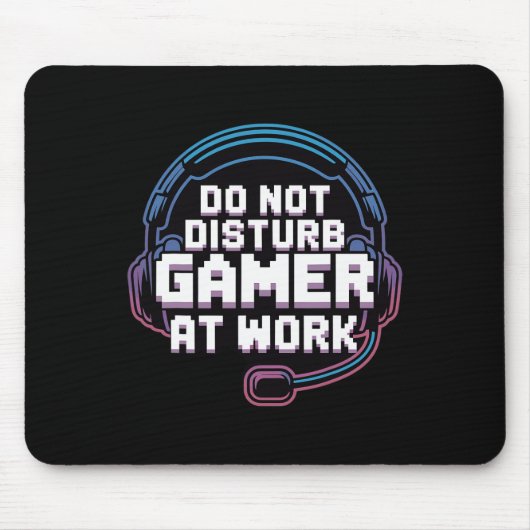 Funny Gaming Headset Spaß stören Gamer nicht Mousepad (Vorne)