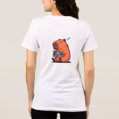 Funny Gaming Hoodie – Capybara Retro Style Tri-Blend Shirt (Rückseite)