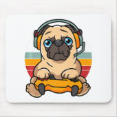 Funny Gaming Mops Dog Pet Lover Gamer Mousepad (Vorne)