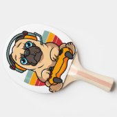 Funny Gaming Mops Dog Pet Lover Gamer Tischtennis Schläger (Seitenansicht)