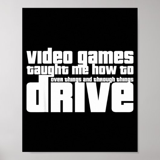 Funny Gaming New Driver Video Game Driving Instruc Poster (Vorne)