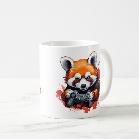 Funny Gaming Red Panda Lover Kaffeetasse (VorderseiteRechts)