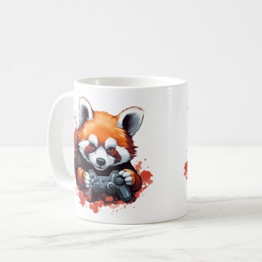 Funny Gaming Red Panda Lover Kaffeetasse (Vorderseite Links)