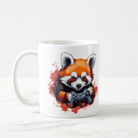 Funny Gaming Red Panda Lover Kaffeetasse (Links)