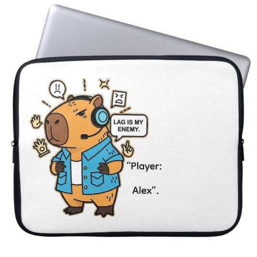 Funny Gaming Tablet Case – Lag Is My Enemy Design (Vorderseite)