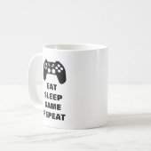 Funny Gaming-Tasse| Wiederholung von Schlafspielen Kaffeetasse (Vorderseite Links)