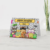 Funny Gangsta Cats Geburtstagskarte Karte (Vorderseite)