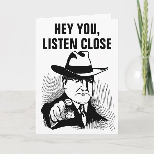 FUNNY GANGSTER BIRTHDAY GREETING CARDS KARTE (Vorderseite)