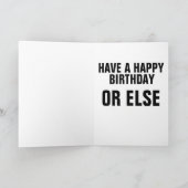 FUNNY GANGSTER BIRTHDAY GREETING CARDS KARTE (Innenseite)