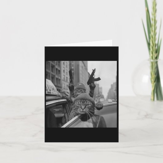 Funny Gangster Cat Thug Meme Street Lover Cats Karte (Vorderseite)