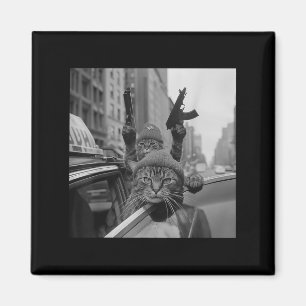 Funny Gangster Cat Thug Meme Street Lover Cats Magnet