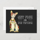 Funny Gangster Sphynx Cat Tattoo Illustration Postkarte (Vorne/Hinten)