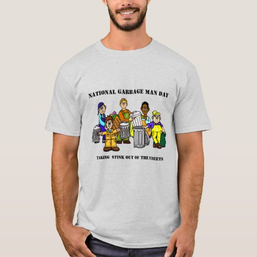 Funny Garbage Man Day T - Shirt mit vielen Arbeite (Vorderseite)