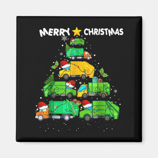 Funny Garbage Truck Christmas Tree Ornament Decor Magnet (Vorne)