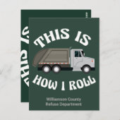 Funny Garbage Truck Driver So Roll ich Postkarte (Vorne/Hinten)