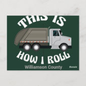 Funny Garbage Truck Driver So Roll ich Postkarte (Rückseite)