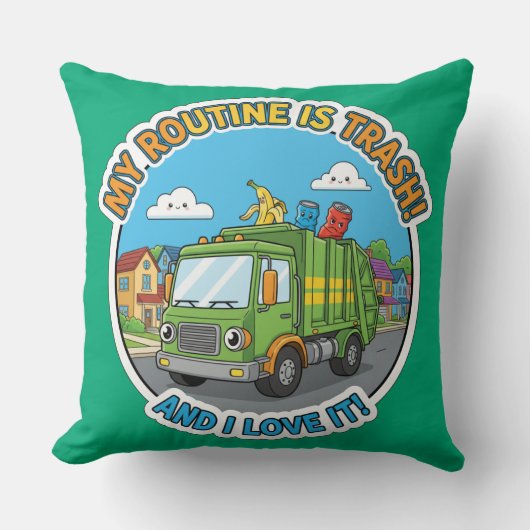 Funny Garbage Truck-Humor Decor Kissen (Vorderseite)