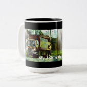 FUNNY GARBAGE TRUCK TREIBER'S COFFEE MUGS ZWEIFARBIGE TASSE (Vorderseite Links)