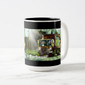 FUNNY GARBAGE TRUCK TREIBER'S COFFEE MUGS ZWEIFARBIGE TASSE (VorderseiteRechts)