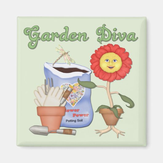 Funny Garden Diva Magnet (Vorne)