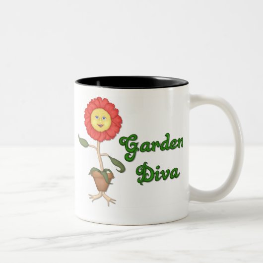 Funny Garden Diva Zweifarbige Tasse (Rechts)