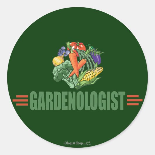 Funny Gardener Runder Aufkleber (Vorderseite)