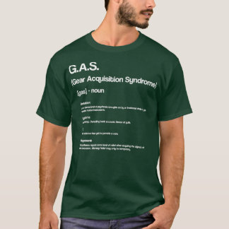 Funny GAS Definition Design für Gitarrenspieler am T-Shirt