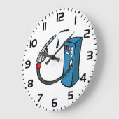 Funny Gas Pump Fuel Station Große Wanduhr (Winkel)